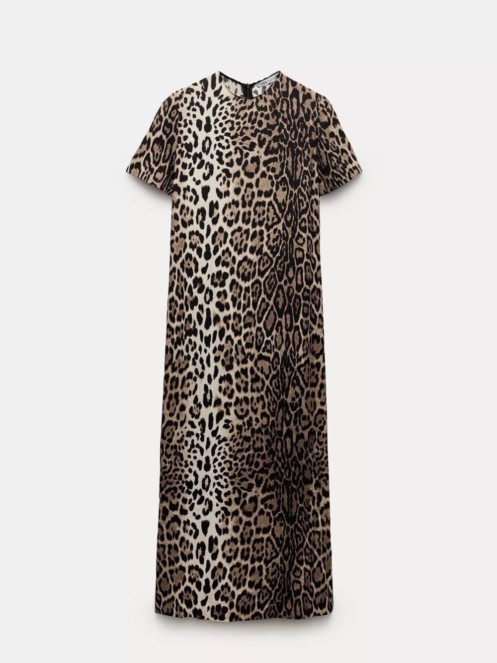 Zara Leopard Print Midi Dress in Brown and Black